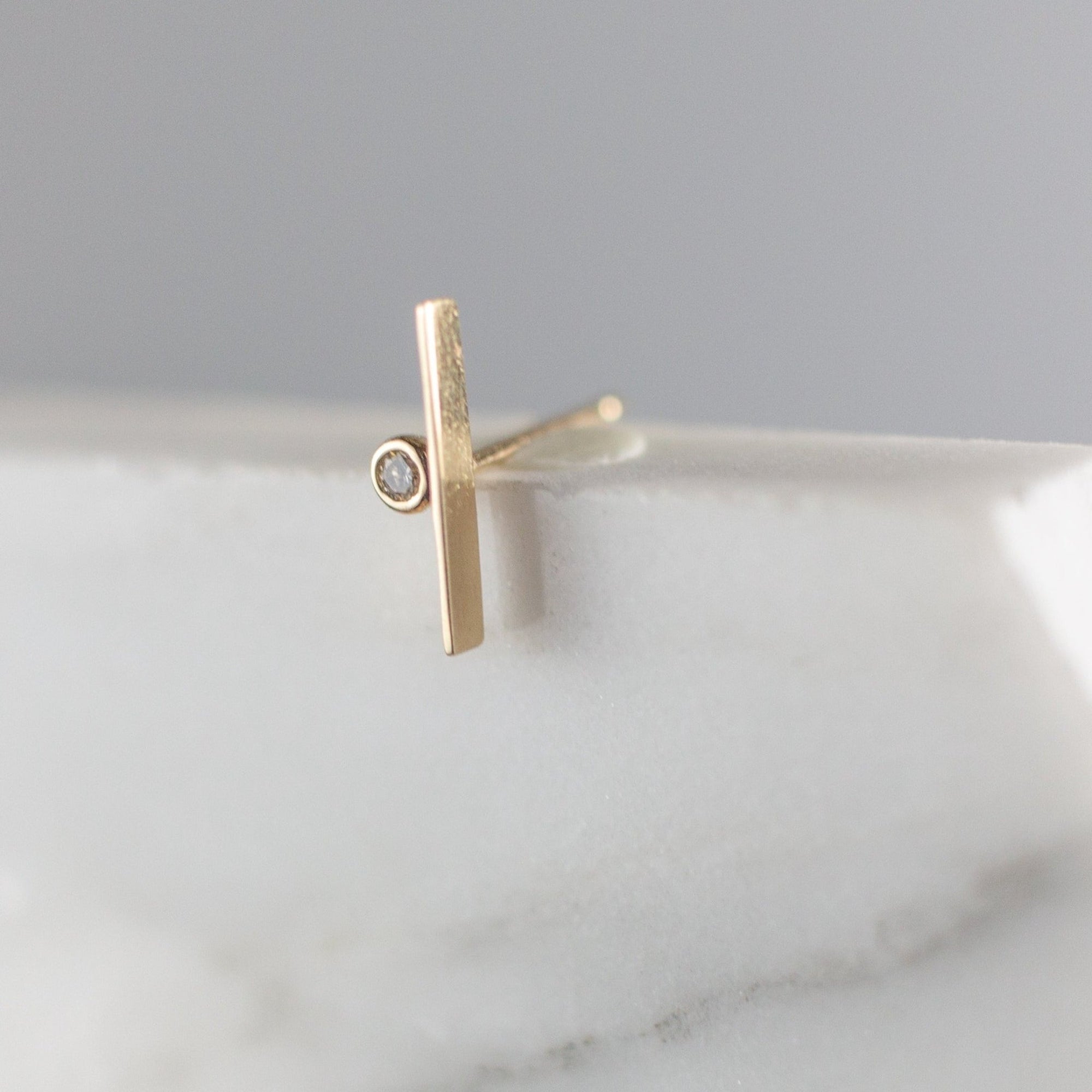 Paloma Gold Bar and Diamond Stud Earring - Good Wknd