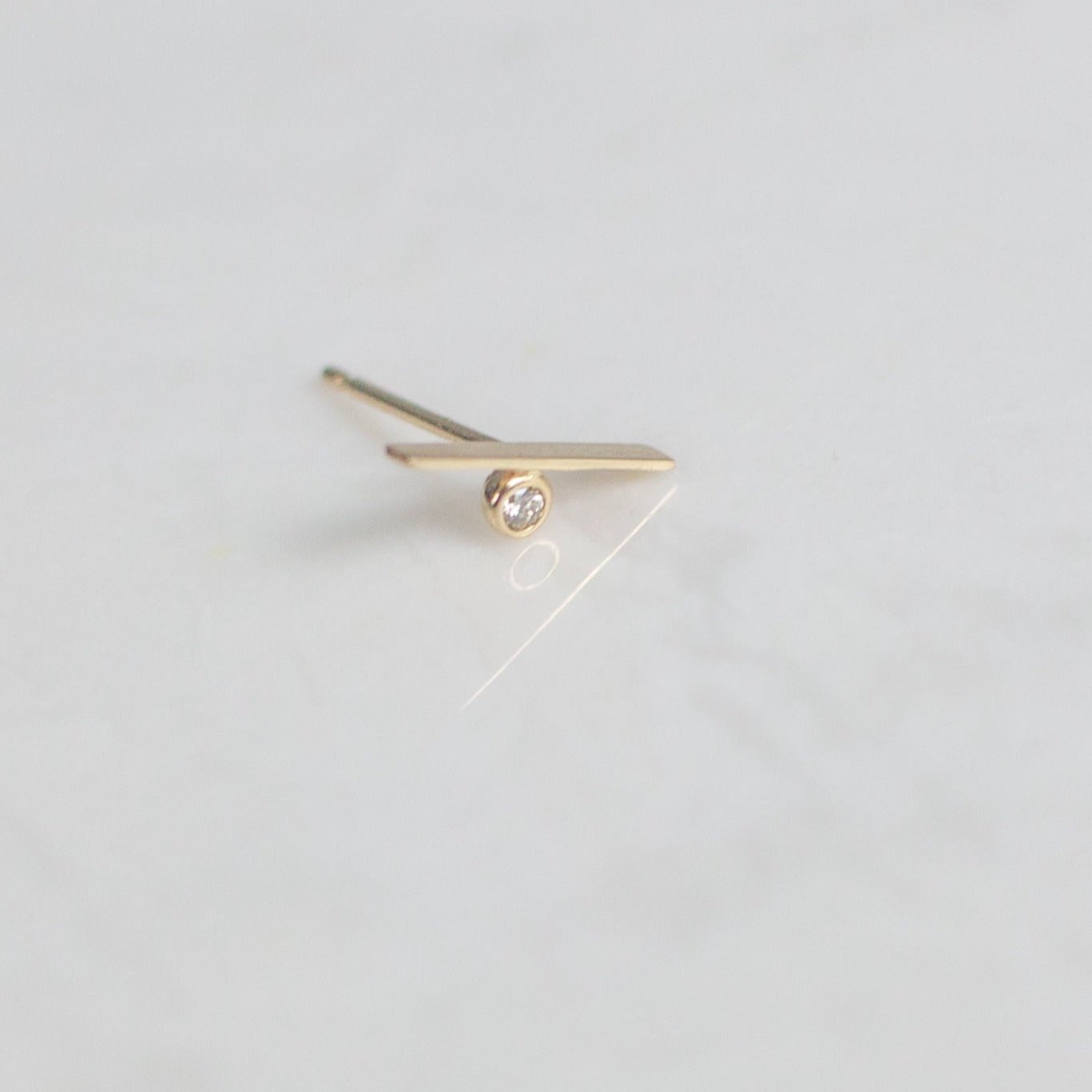 Paloma Gold Bar and Diamond Stud Earring - Good Wknd