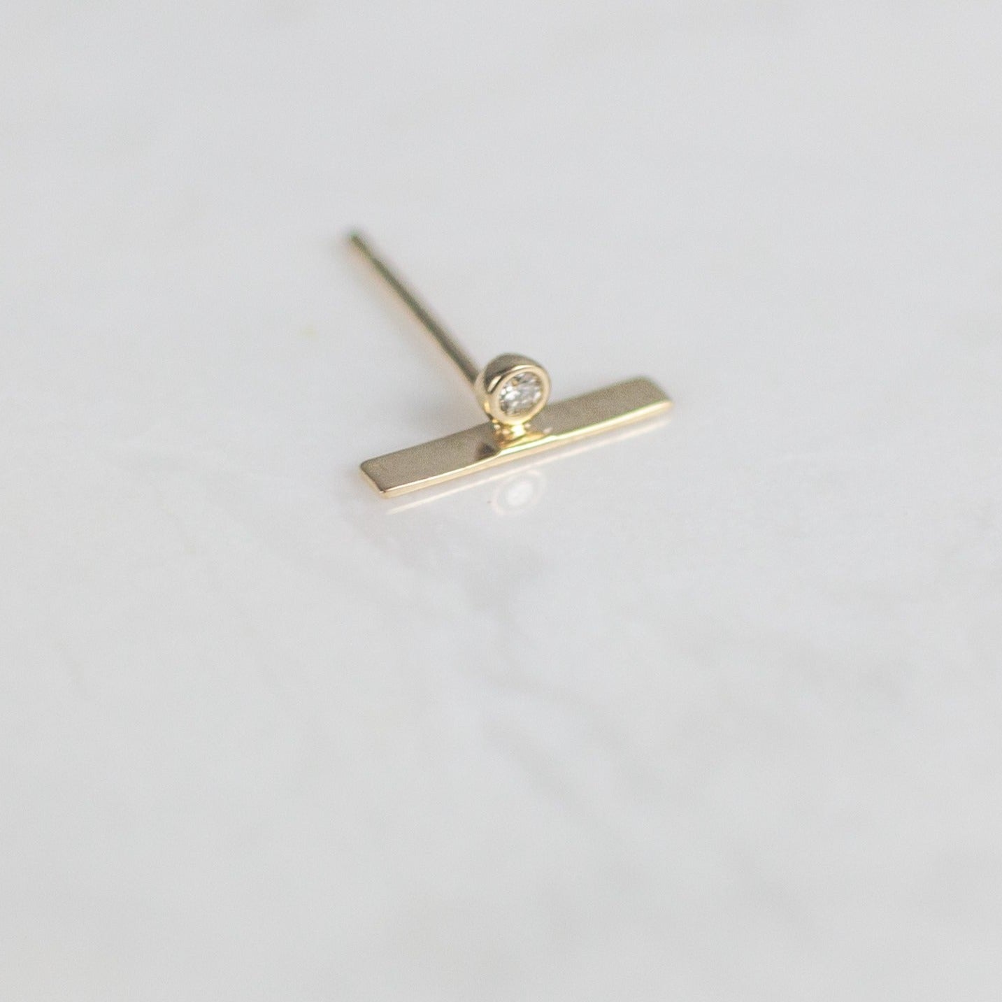 Paloma Gold Bar and Diamond Stud Earring - Good Wknd