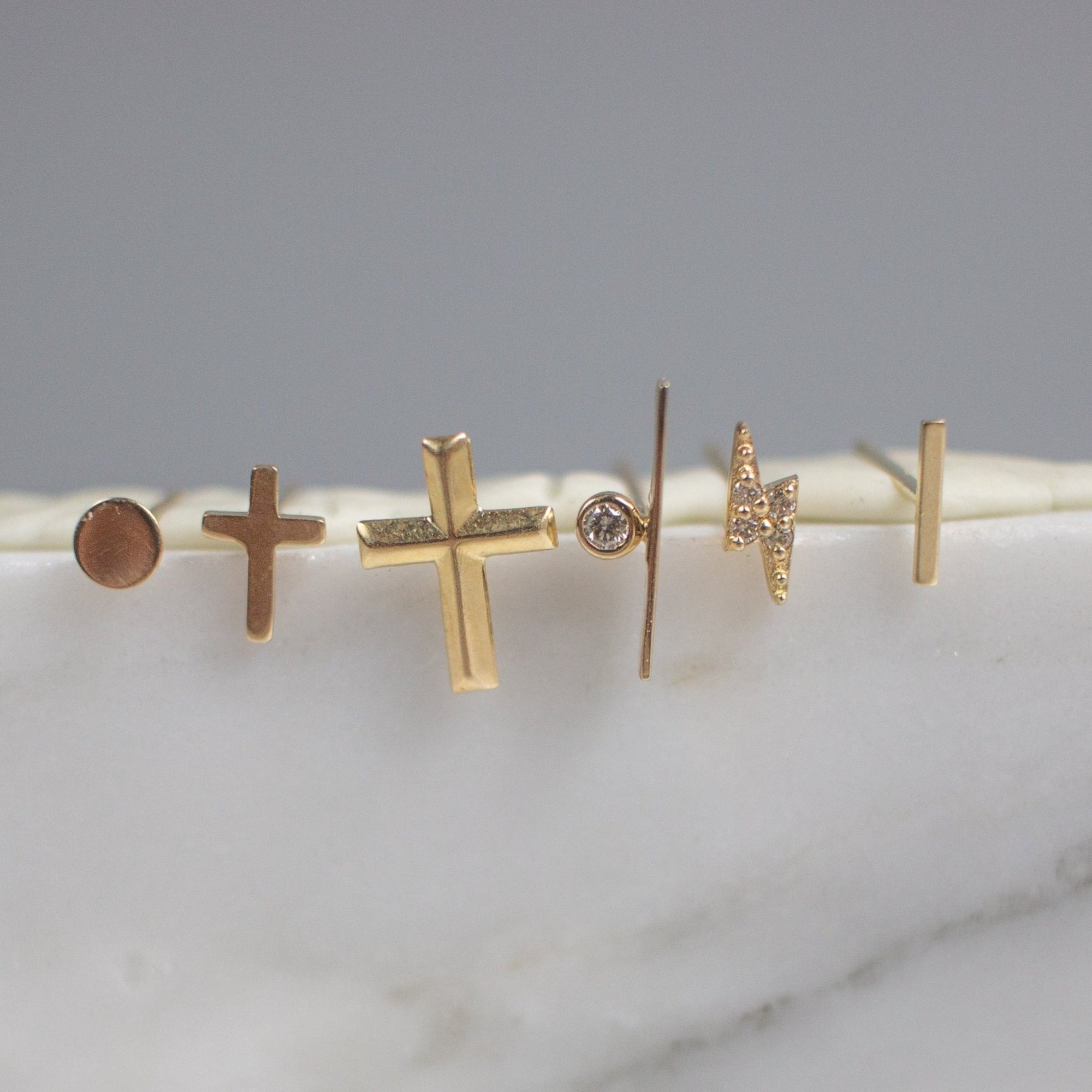 Paloma Gold Bar and Diamond Stud Earring - Good Wknd