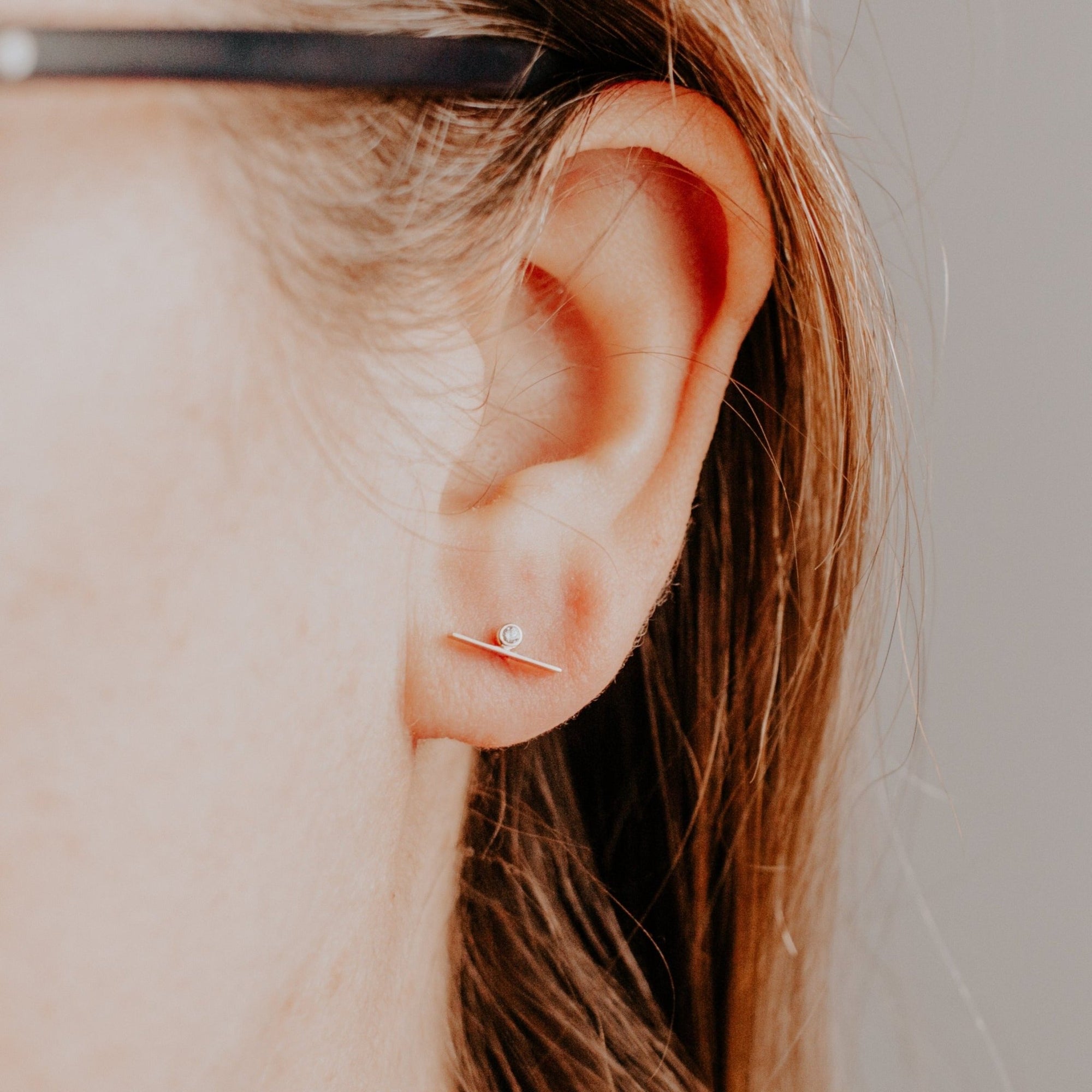 Paloma Gold Bar and Diamond Stud Earring - Good Wknd