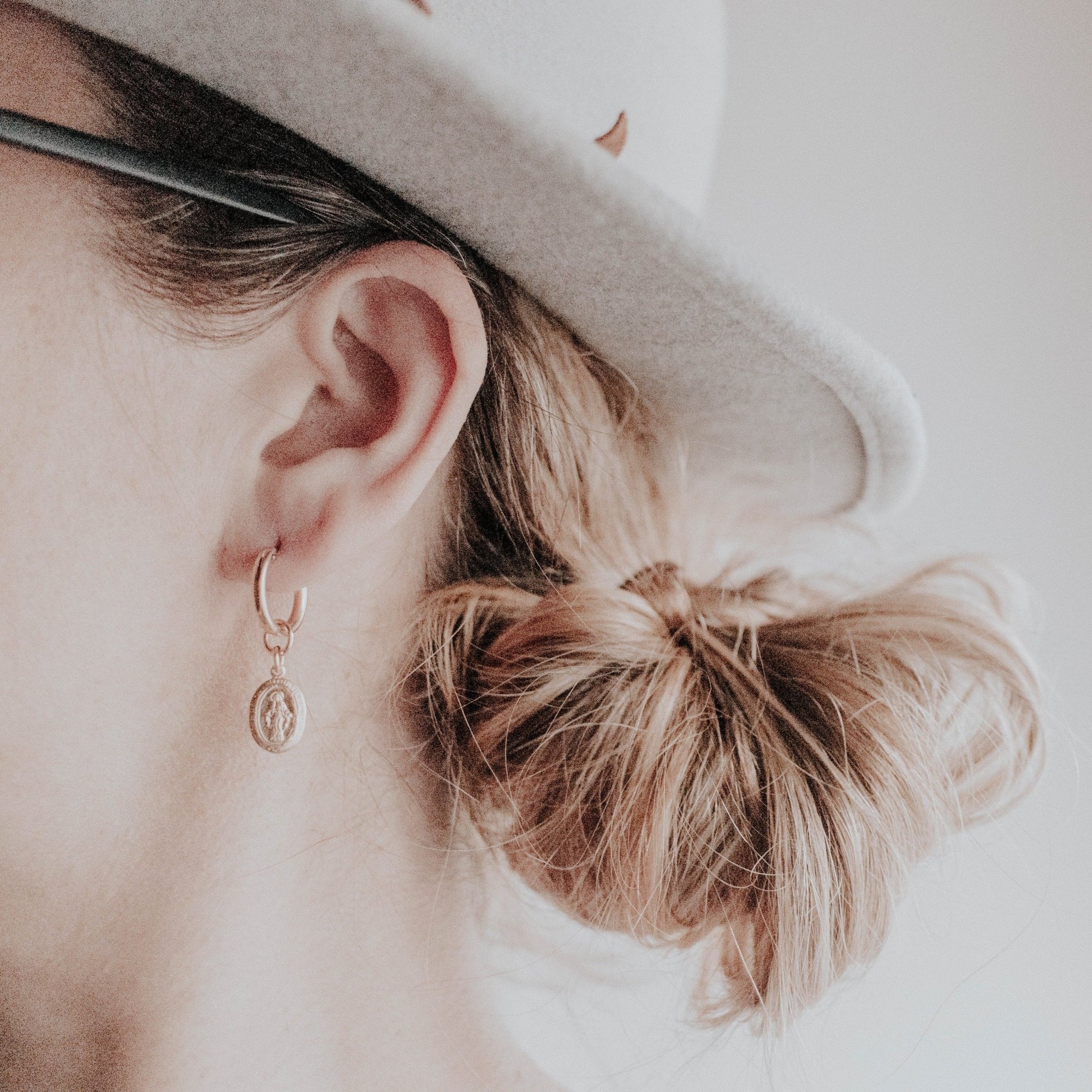 Saint Christopher Small Gold Hoop Earrings - Good Wknd