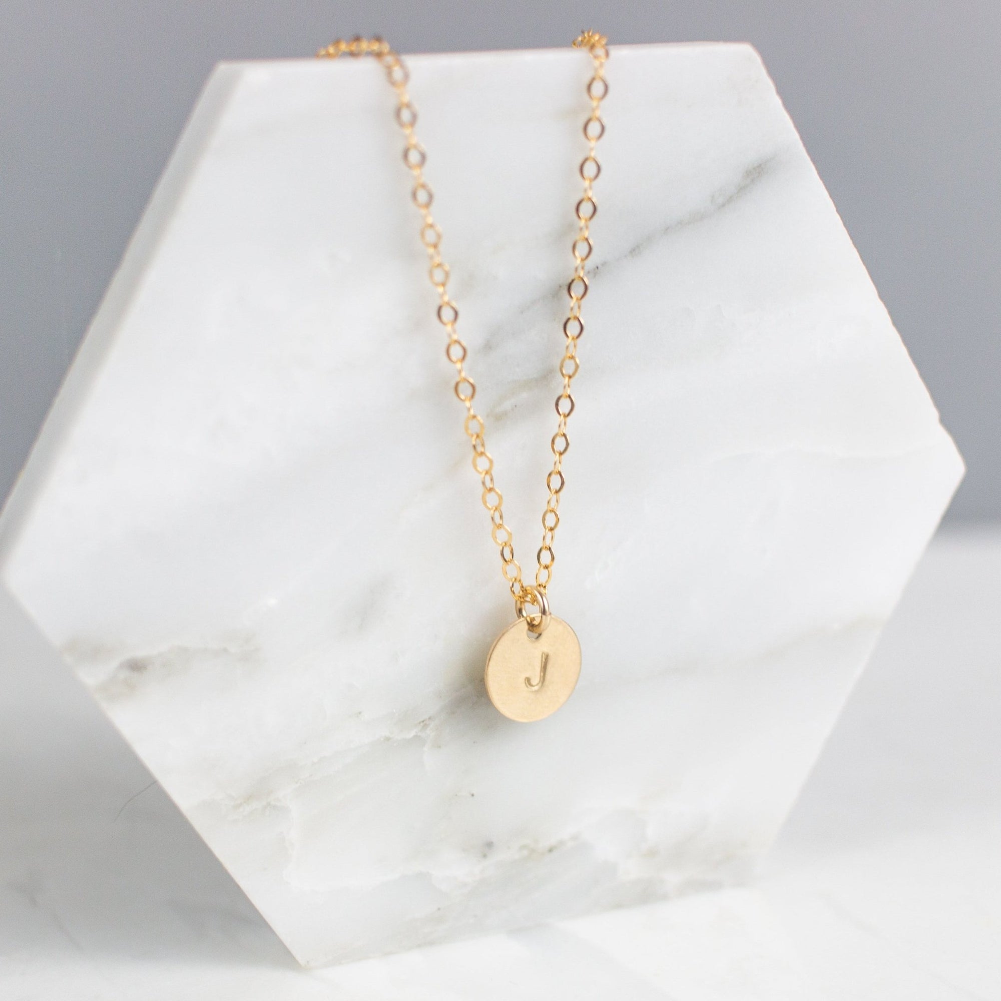Salome Personalized Initial Disc Necklace - 10mm - Good Wknd