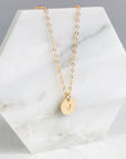 Salome Personalized Initial Disc Necklace - 10mm - Good Wknd
