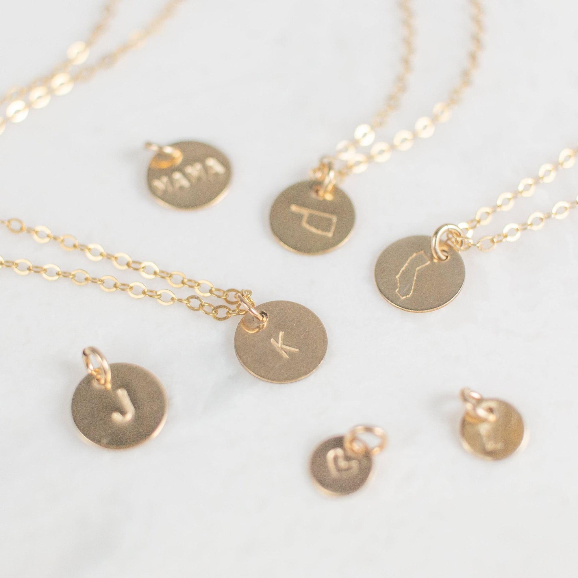 Salome Personalized Initial Disc Necklace - 10mm - Good Wknd