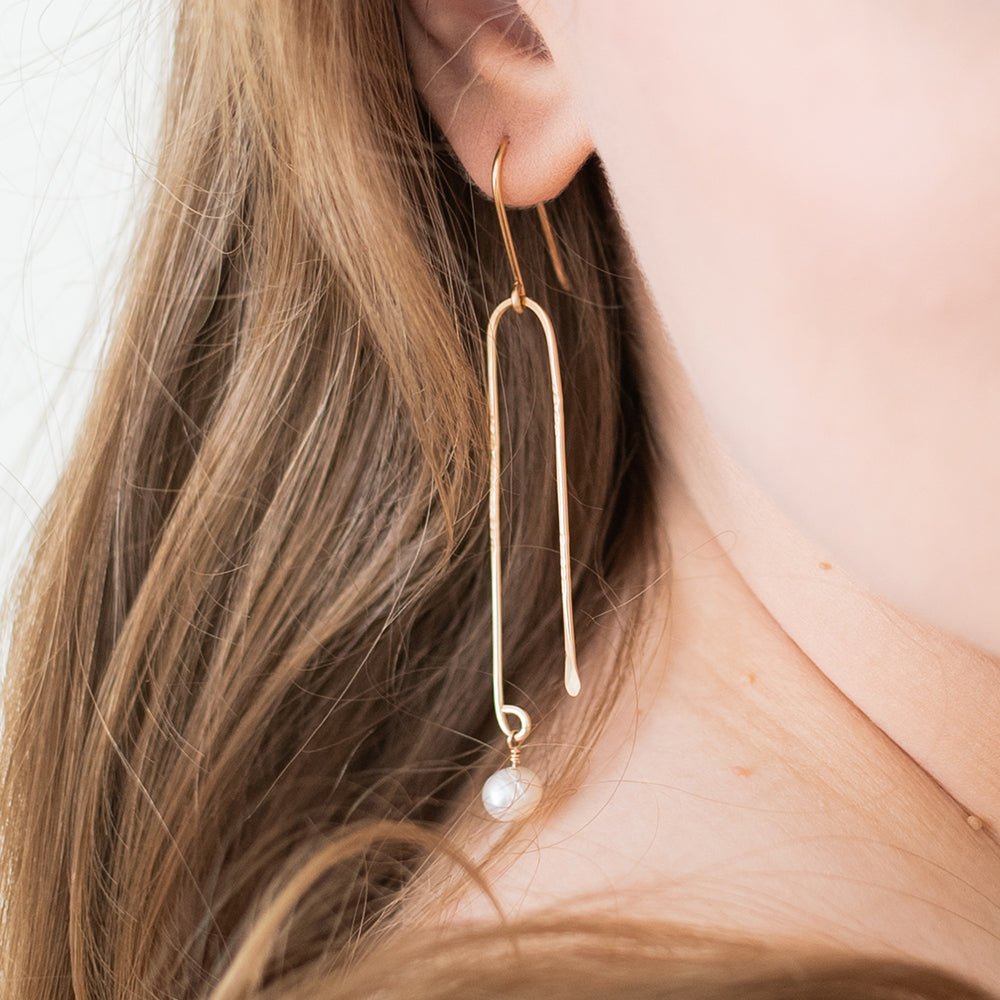 Simone Pearl Drop Earrings | Modern Pearl Jewelry - Good Wknd