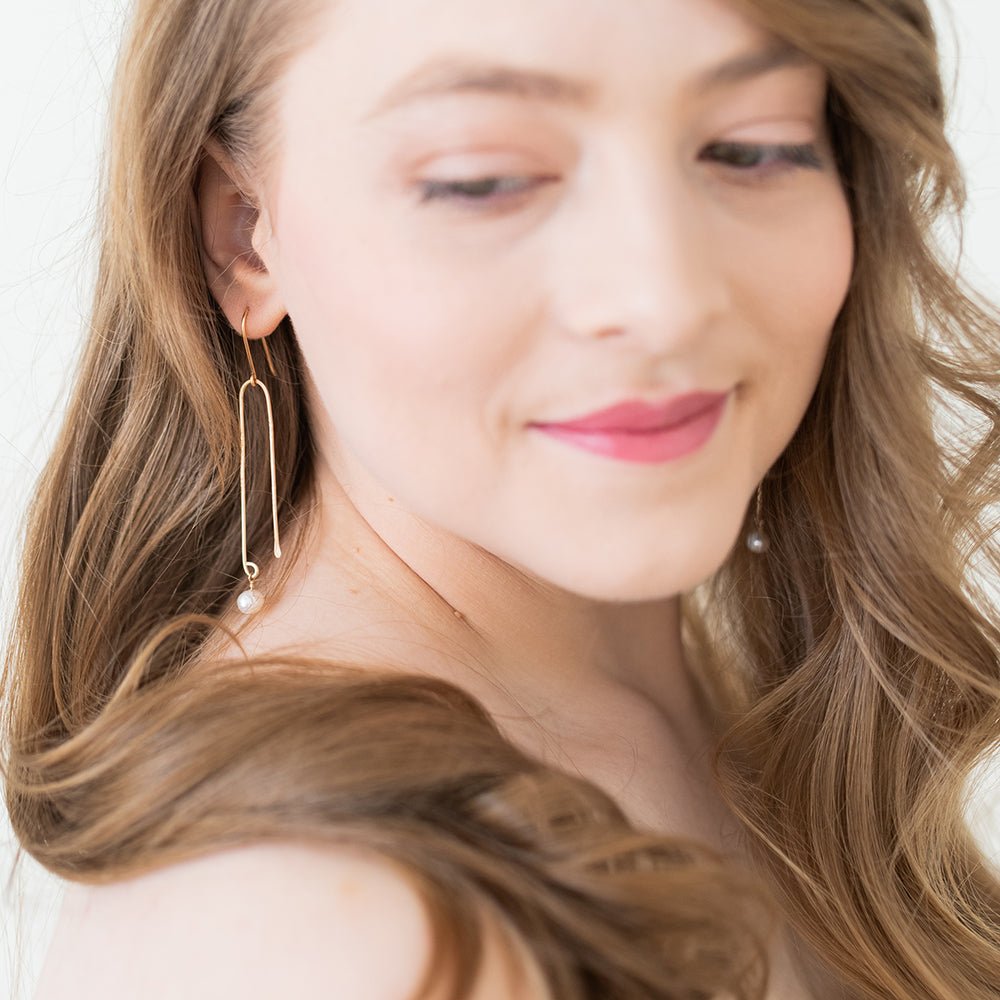 Simone Pearl Drop Earrings | Modern Pearl Jewelry - Good Wknd