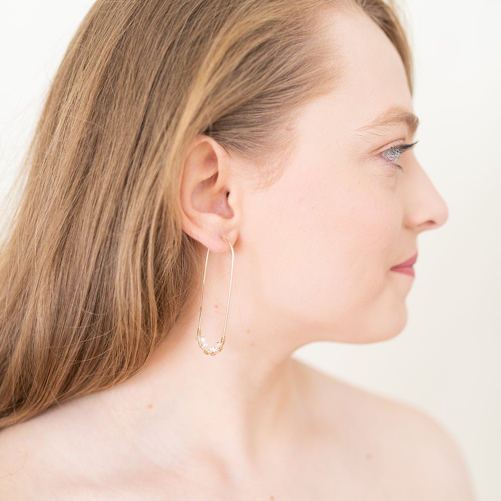Sylvie Pearl Drop Earrings | Modern Pearl Jewelry - Good Wknd