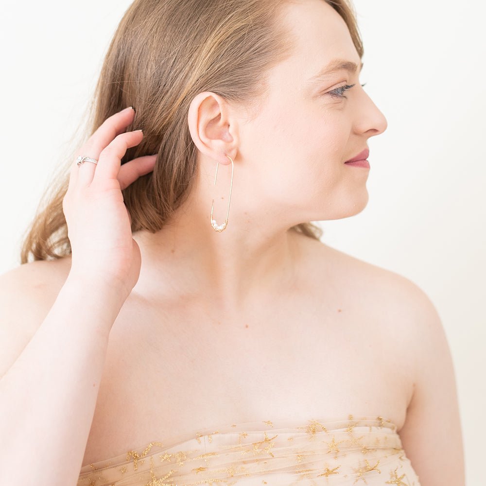 Sylvie Pearl Drop Earrings | Modern Pearl Jewelry - Good Wknd