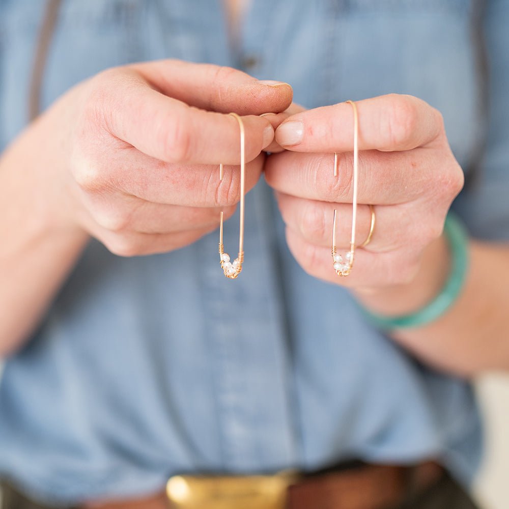 Sylvie Pearl Drop Earrings | Modern Pearl Jewelry - Good Wknd